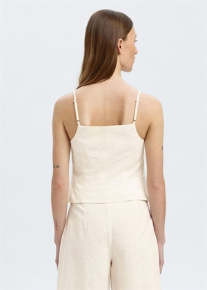 Mette buttoned jaquard strap top Snow White Selected Femme 